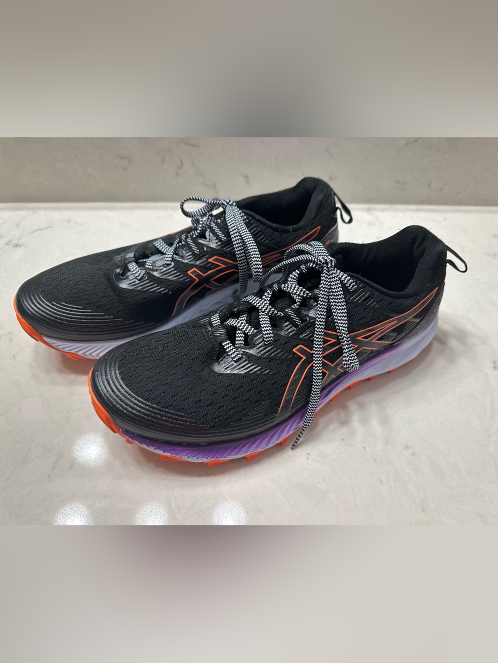 ASICS Black and Orange Women's Running Sneakers